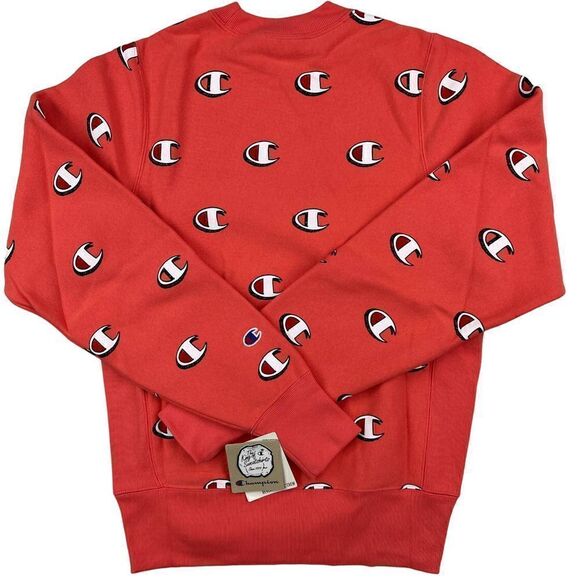 New Champion Men US XS Red Sweatshirt Casual Long Sleeve Crew Neck Pullover  - Picture 2 of 10